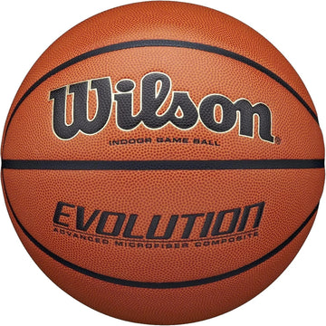 Wilson Evolution 29.5" Official Game Basketball – Size 7 – Indoor Composite Leather Basketball – NFHS Approved – New