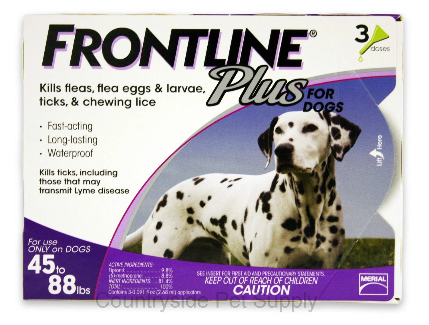Frontline Plus for Dogs 45–88 lbs Flea & Tick Control – 3 Pack (3 Months Supply) Genuine USA
